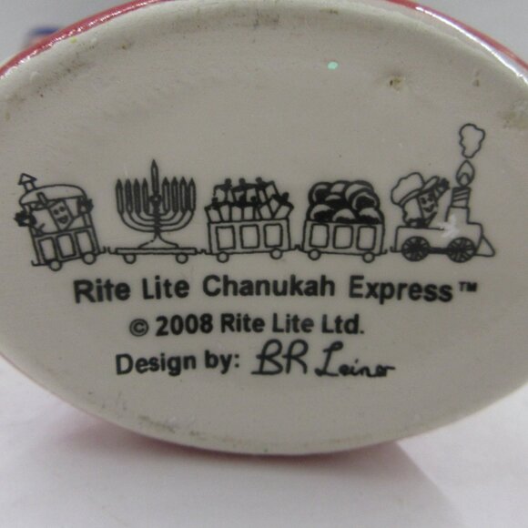 Rite Lite Chanukah Hanukkah Express Handpainted Ceramic Mini Menorah Leiner 2008 - Picture 12 of 16